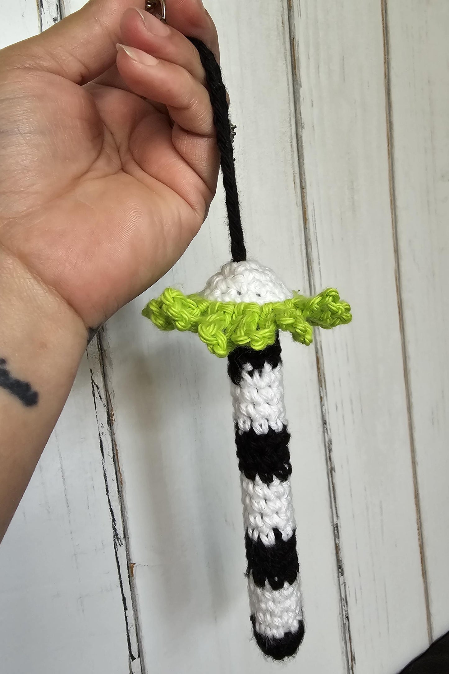 Penjamin / Pennifer Crocheted Halloween Beetlejuice Flower Vape Cart Holder! Discreet! Customizable! Mary Jane Cannabis 420