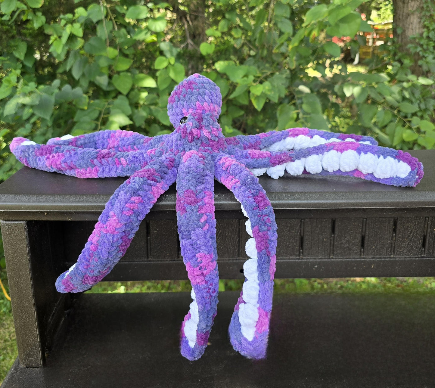 Crochet Octopus Plush: Handmade Purple Pink Amigurumi Toy