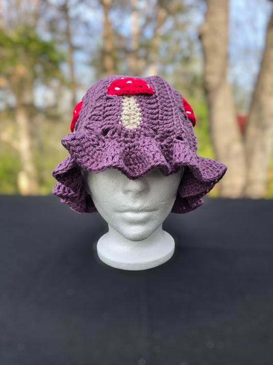 ShroomBloom Mushroom Bucket Hat | Handmade Crochet Toadstool Hat | Cottagecore Fairy Grunge Festival Accessory