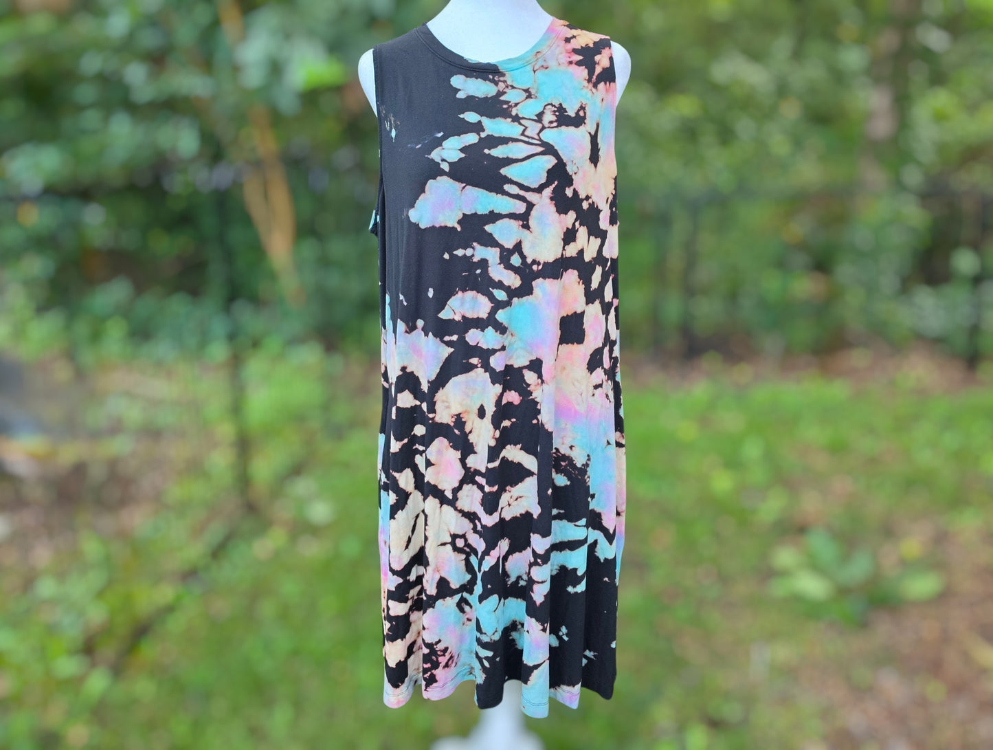 Cosmic Cotton Candy Bleach-Dye Tank Dress