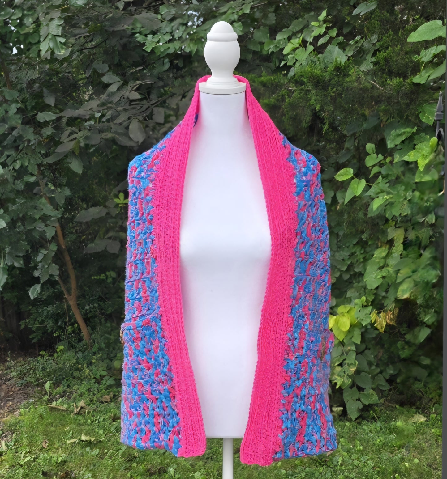 Crochet Baby Shower Shawl: Pink & Blue Gender Reveal, Handmade