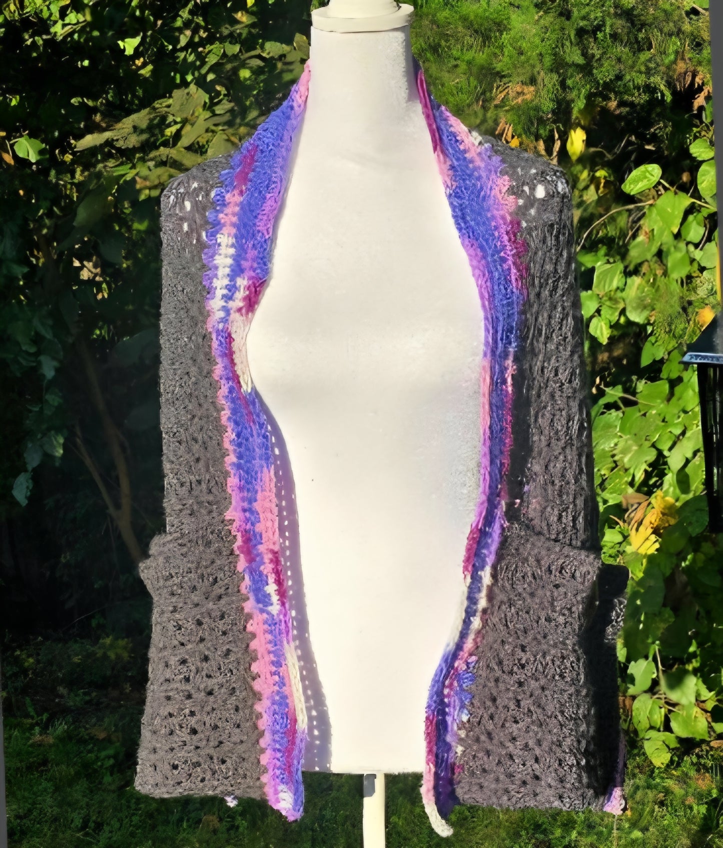 Crochet Pocket Shawl: Handmade Granny Stitch Boho Wrap - Acrylic