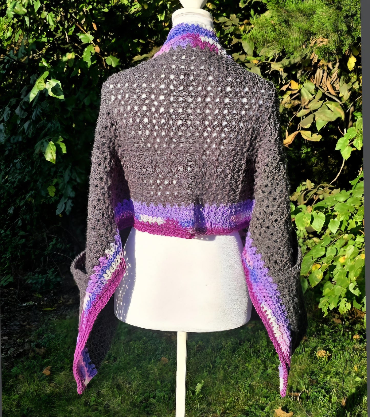 Crochet Pocket Shawl: Handmade Granny Stitch Boho Wrap - Acrylic