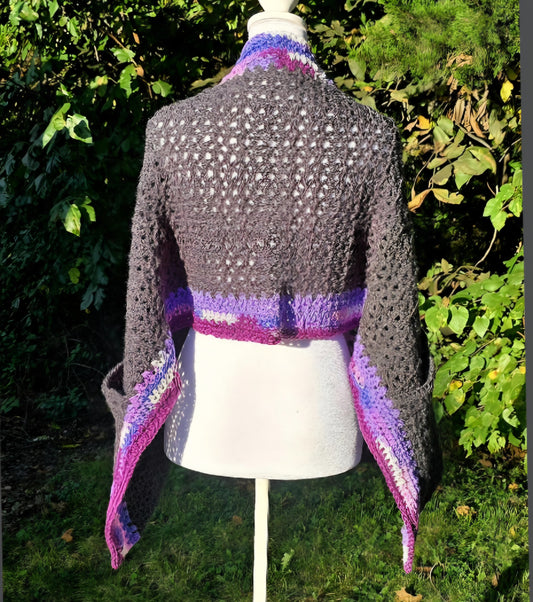Crochet Pocket Shawl: Handmade Granny Stitch Boho Wrap - Acrylic