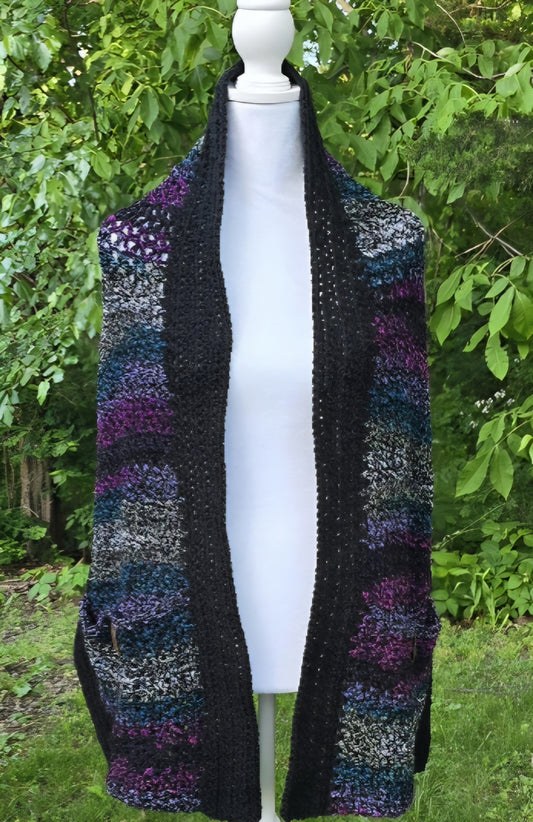 Crochet Pocket Shawl: Handmade Boho Wrap with Pockets