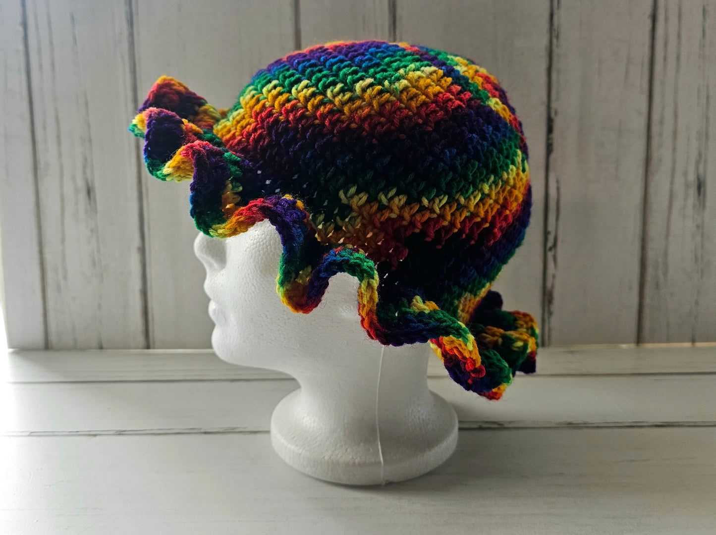 Unisex Handmade Rainbow/Mexicana Crocheted Bucket Hat