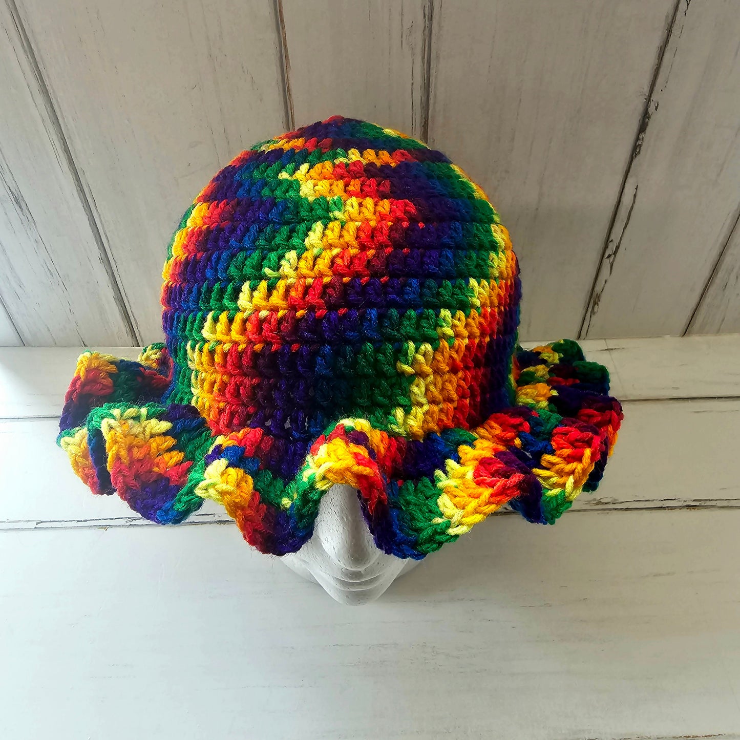 Unisex Handmade Rainbow/Mexicana Crocheted Bucket Hat