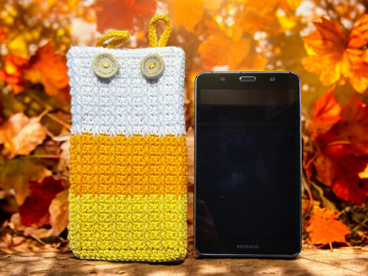 Crocheted Kindle Sleeve: Candy Corn Design, Handmade Cotton Cover
