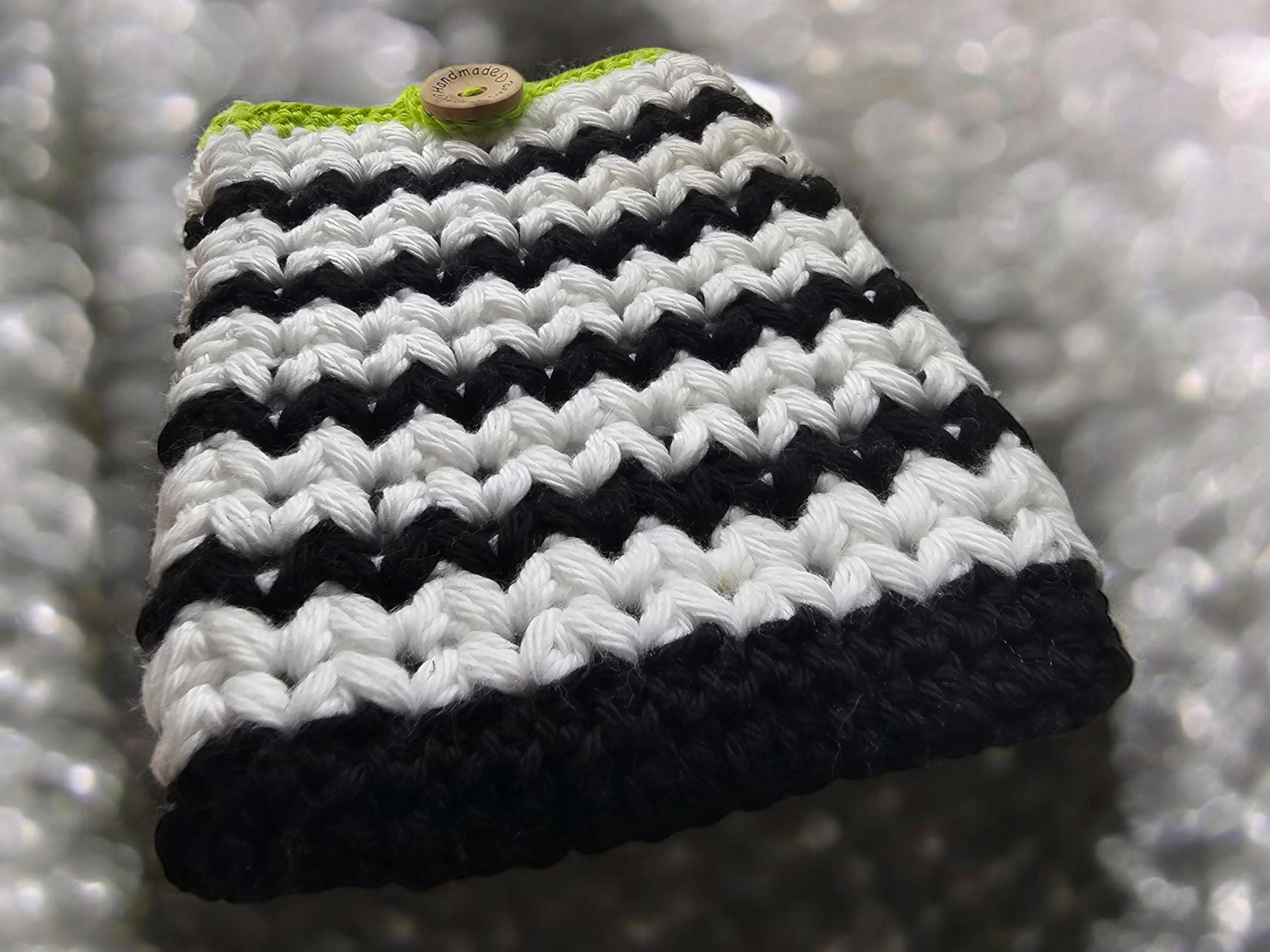 Beetlejuice Kindle Sleeve: Handmade Crocheted E-Reader Cover