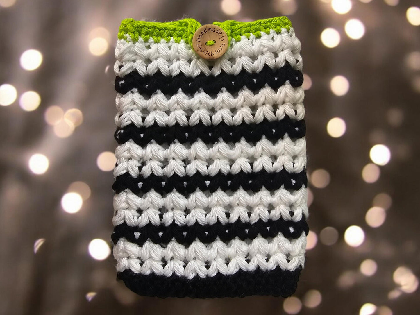 Beetlejuice Kindle Sleeve: Handmade Crocheted E-Reader Cover