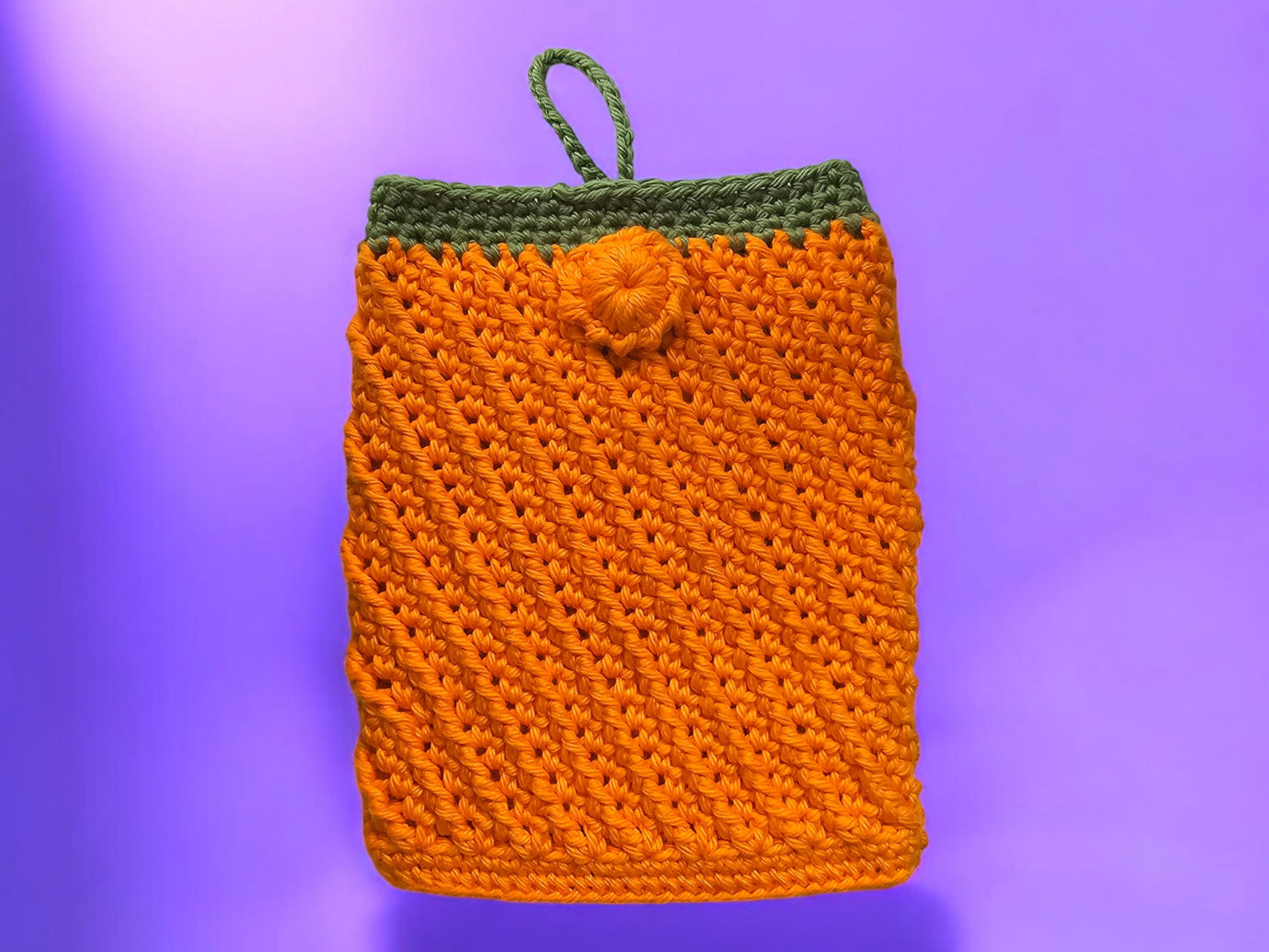 Crocheted Kindle Sleeve: Pumpkin Design Cotton Tablet Cover