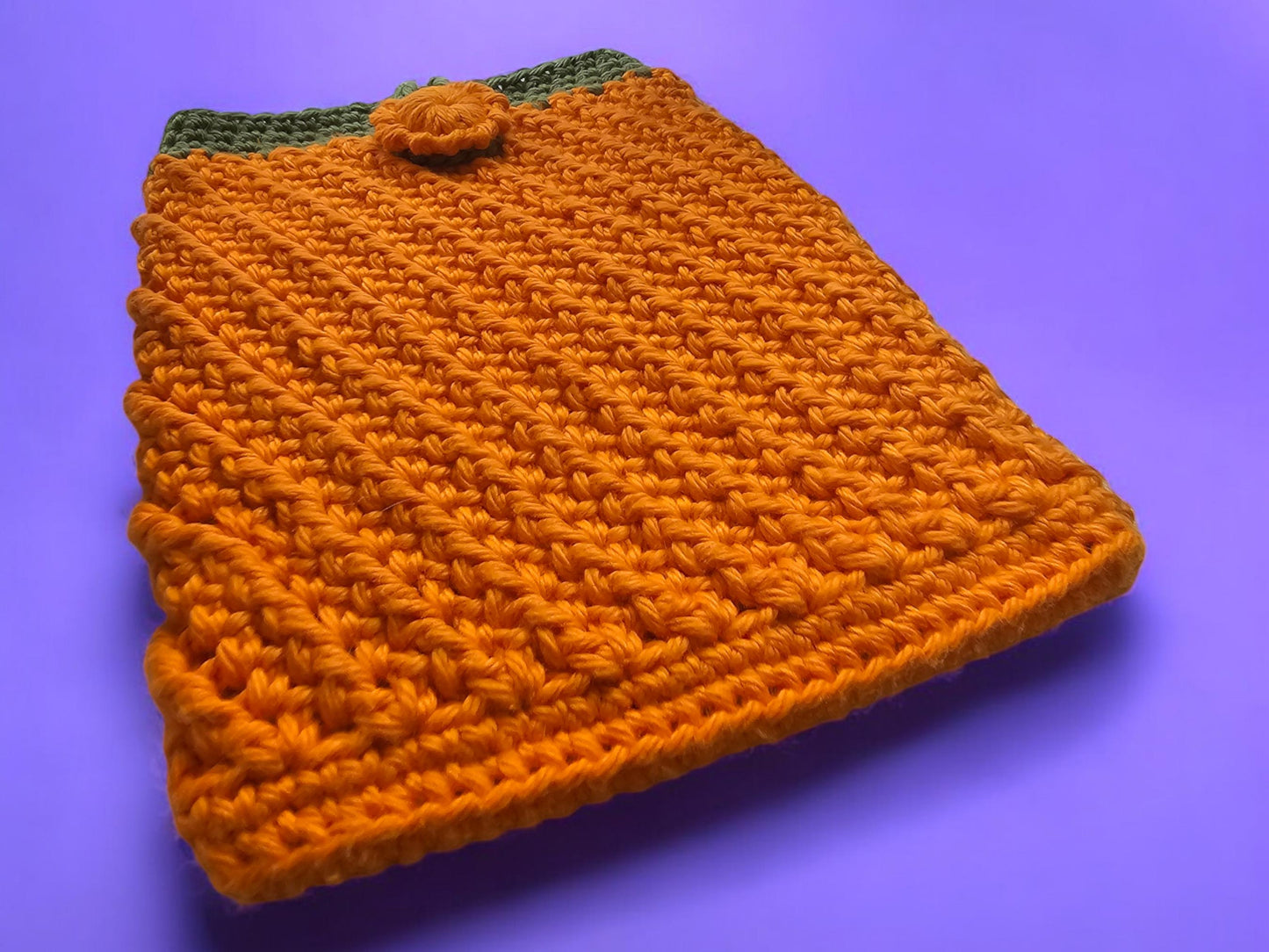 Crocheted Kindle Sleeve: Pumpkin Design Cotton Tablet Cover