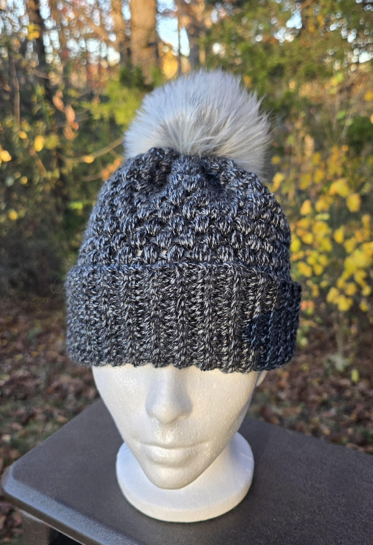 Midnight Chill Beanie with Pom Pom Winter Chic Trendy