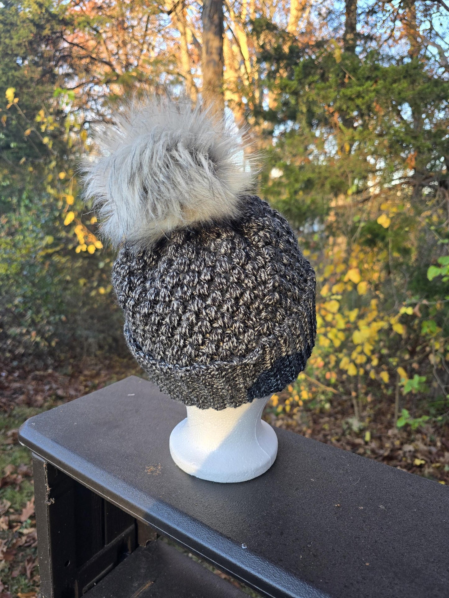 Midnight Chill Beanie with Pom Pom Winter Chic Trendy