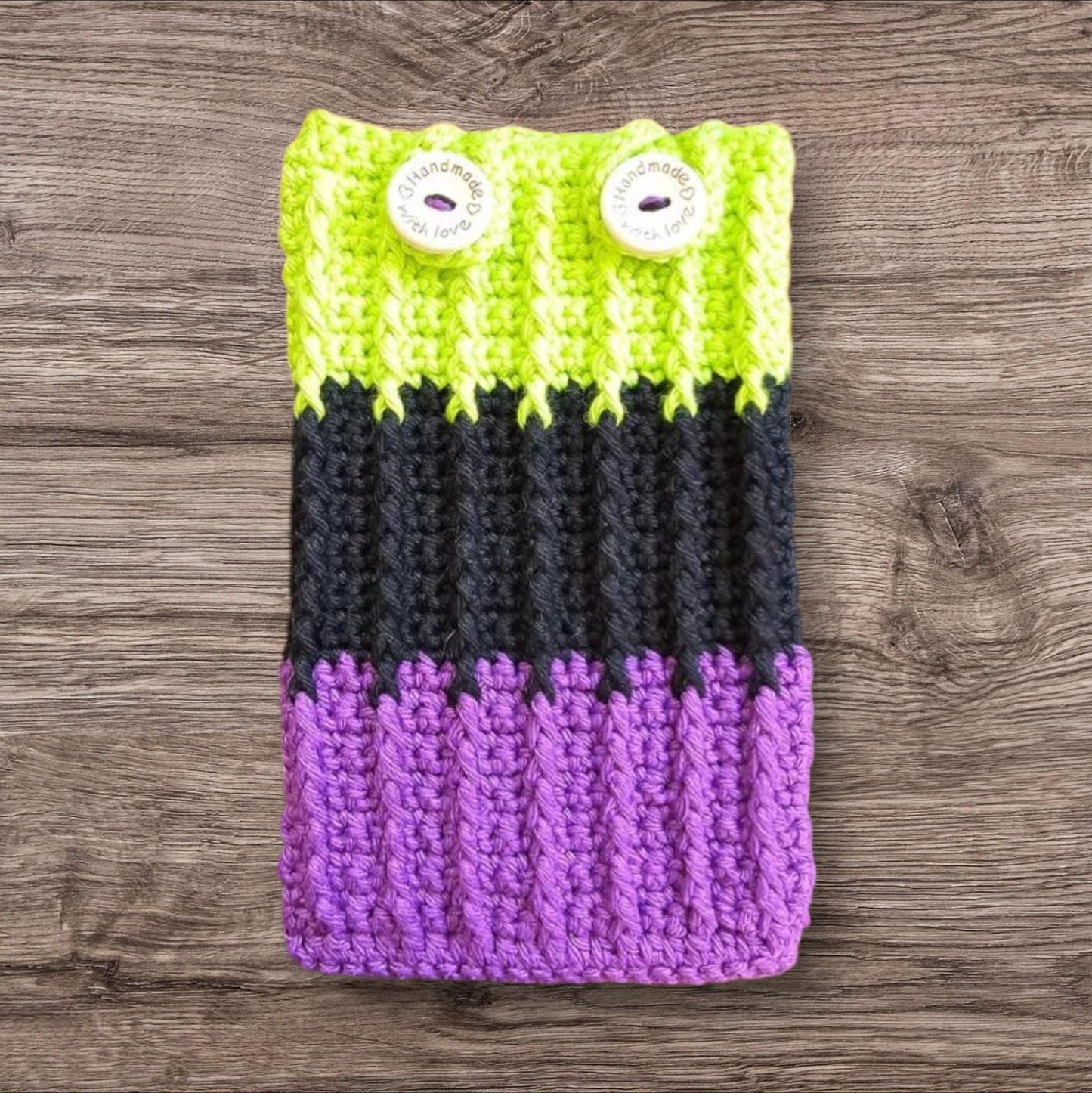 Crocheted Kindle Sleeve: Frankenstein Halloween Cover