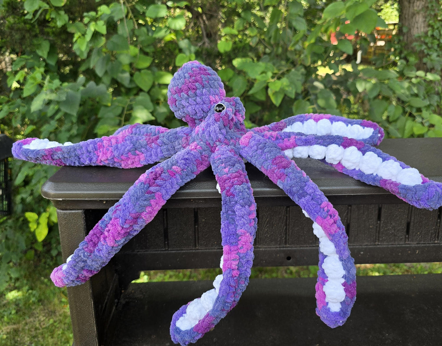 Crochet Octopus Plush: Handmade Purple Pink Amigurumi Toy