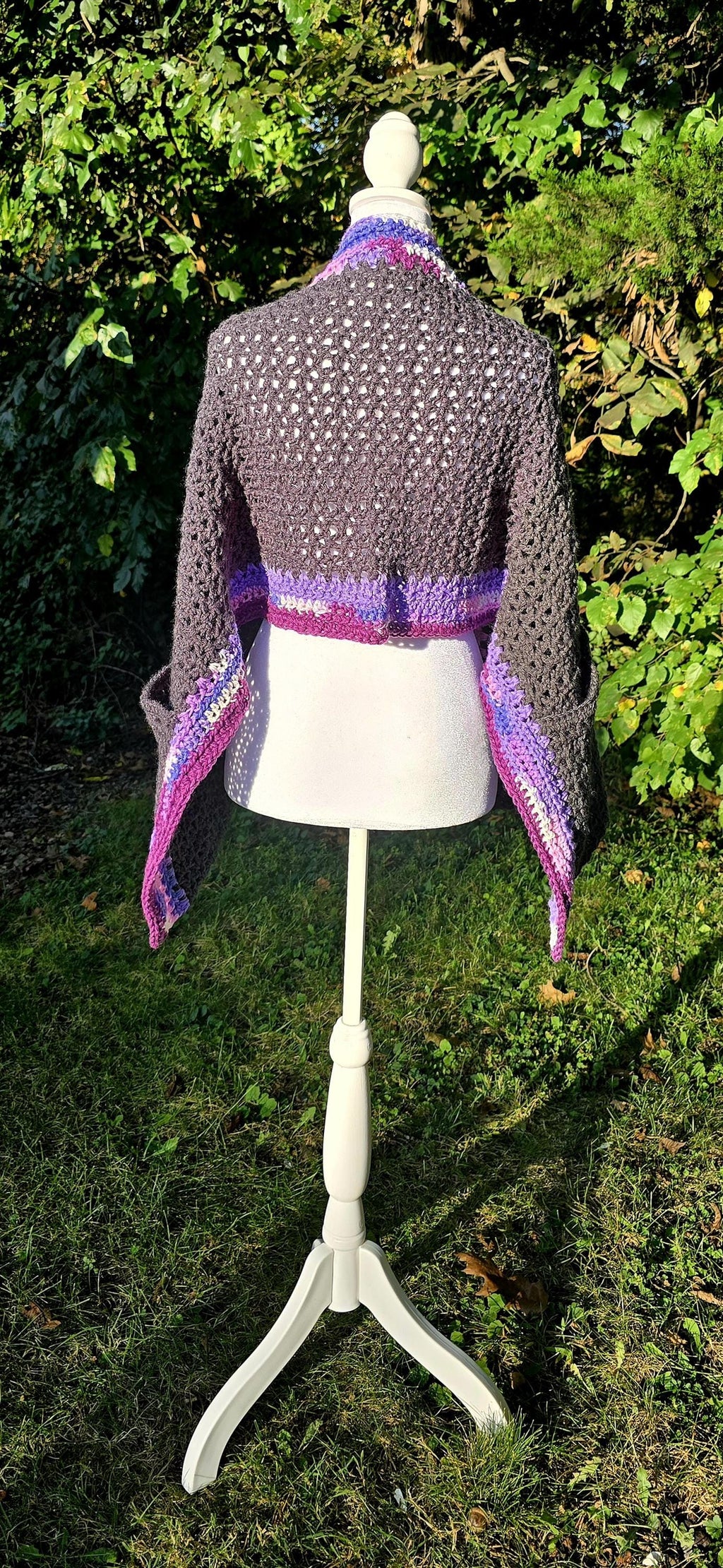 Crochet Pocket Shawl: Handmade Granny Stitch Boho Wrap - Acrylic