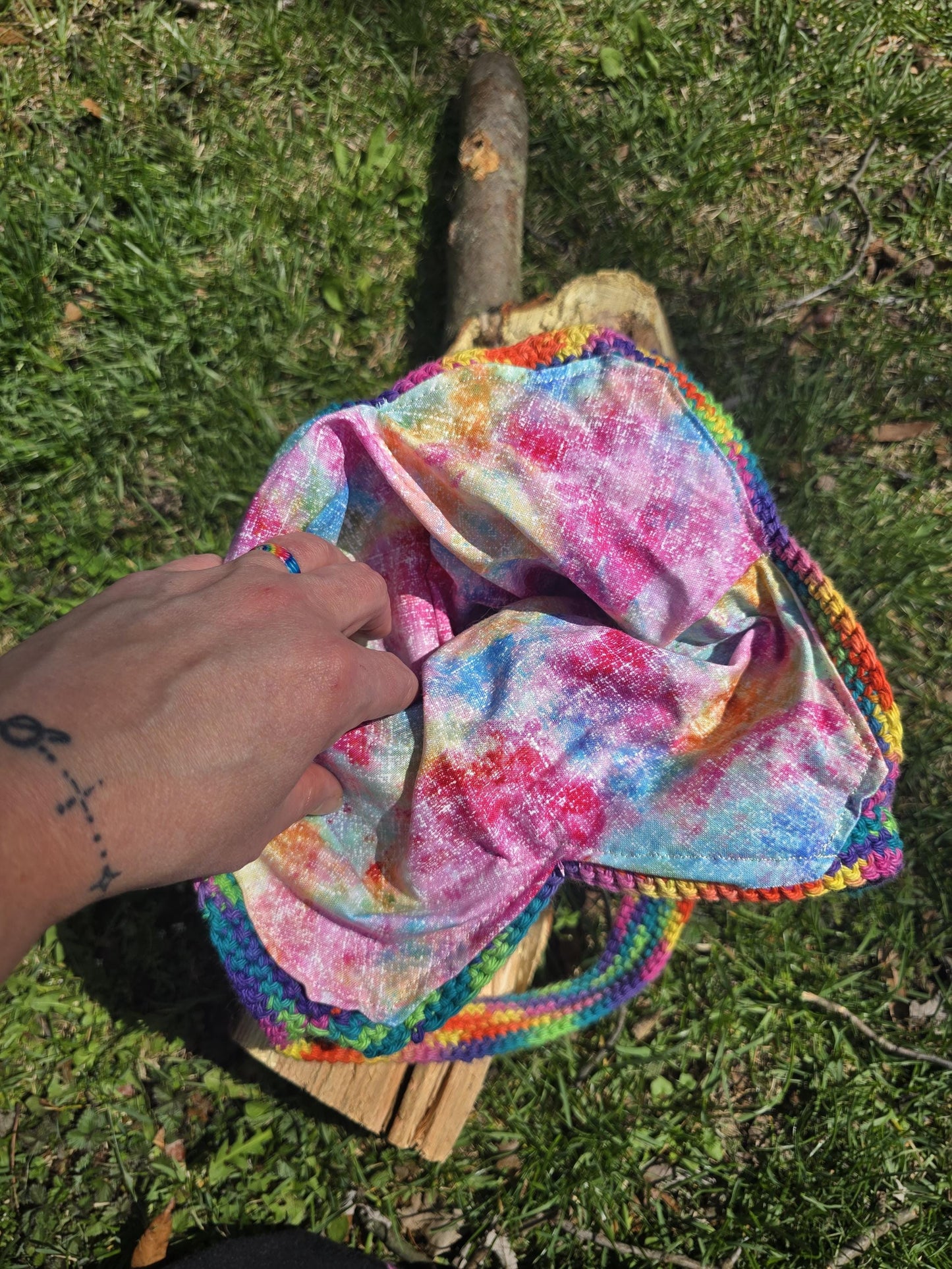 Rainbow Kush Bag Cannabis Leaf Crochet Bag Rainbow Granny Square Purse Handmade Boho Shoulder Bag Lined Festival Tote Gift for Her