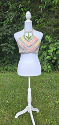 Rainbow Crochet Halter Crop Top – Handmade Cotton Festival Fashion
