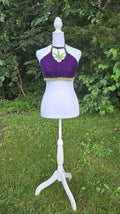 Crochet Cannabis Leaf Halter Top – Handmade Purple & Green Festival Clothing
