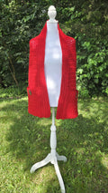 Scarlet Crocheted Pocket Shawl: Trendy Hug Wrap