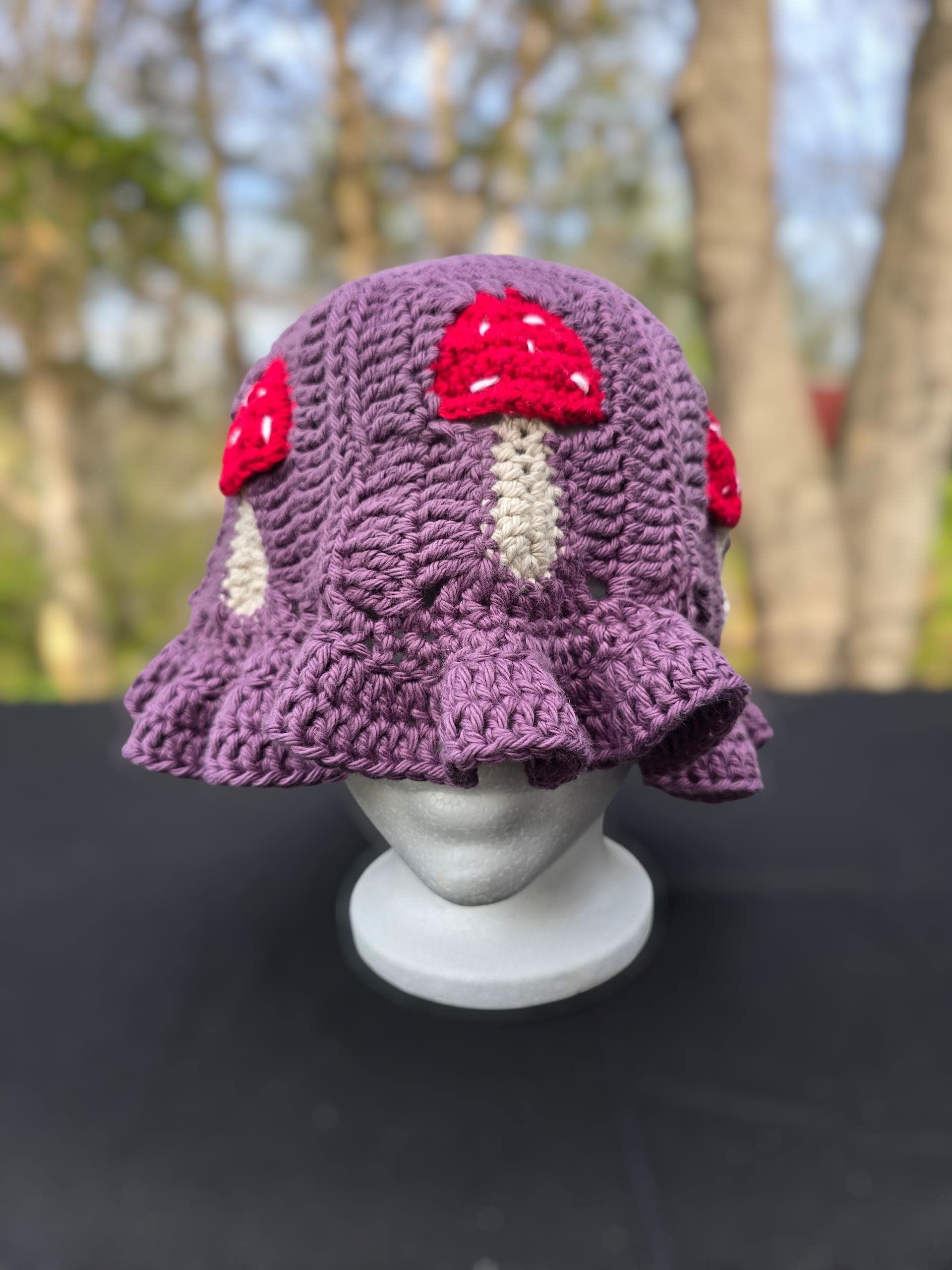 ShroomBloom Mushroom Bucket Hat | Handmade Crochet Toadstool Hat | Cottagecore Fairy Grunge Festival Accessory
