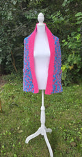Crochet Baby Shower Shawl: Pink & Blue Gender Reveal, Handmade