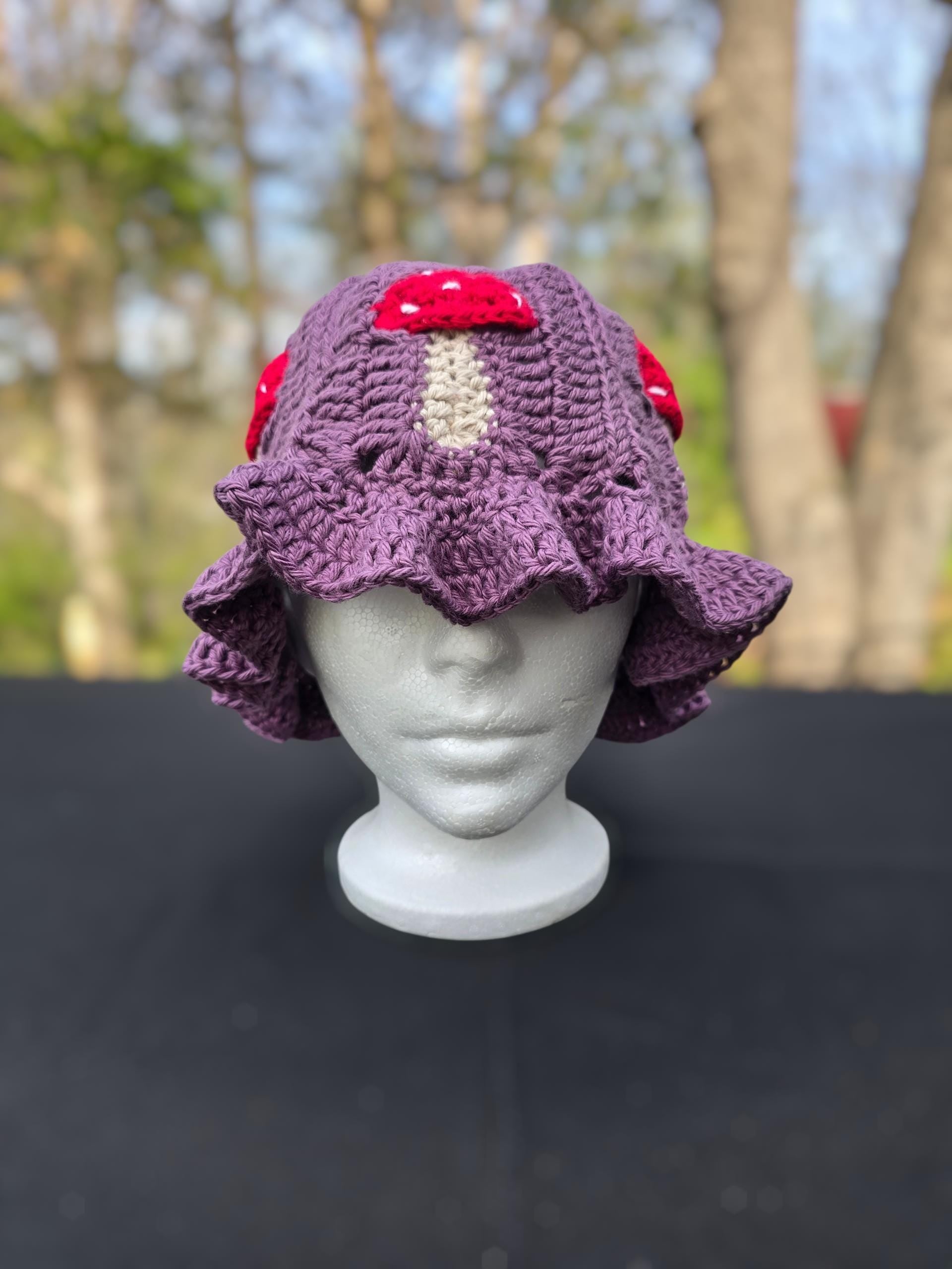 ShroomBloom Mushroom Bucket Hat | Handmade Crochet Toadstool Hat | Cottagecore Fairy Grunge Festival Accessory