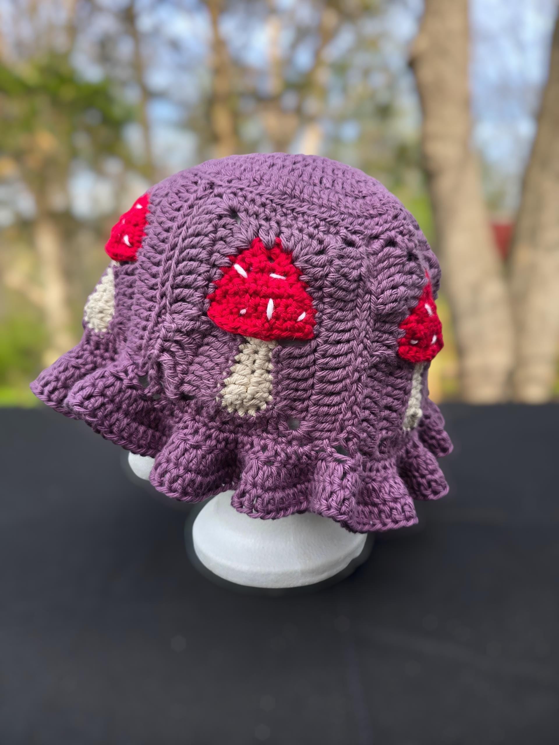 ShroomBloom Mushroom Bucket Hat | Handmade Crochet Toadstool Hat | Cottagecore Fairy Grunge Festival Accessory