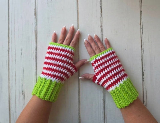 Christmas Crochet Fingerless Gloves