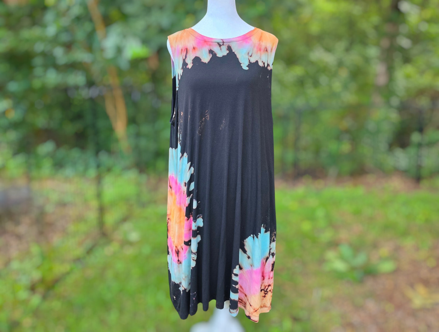Cosmic Firefly Bleach-Dye Tank Dress