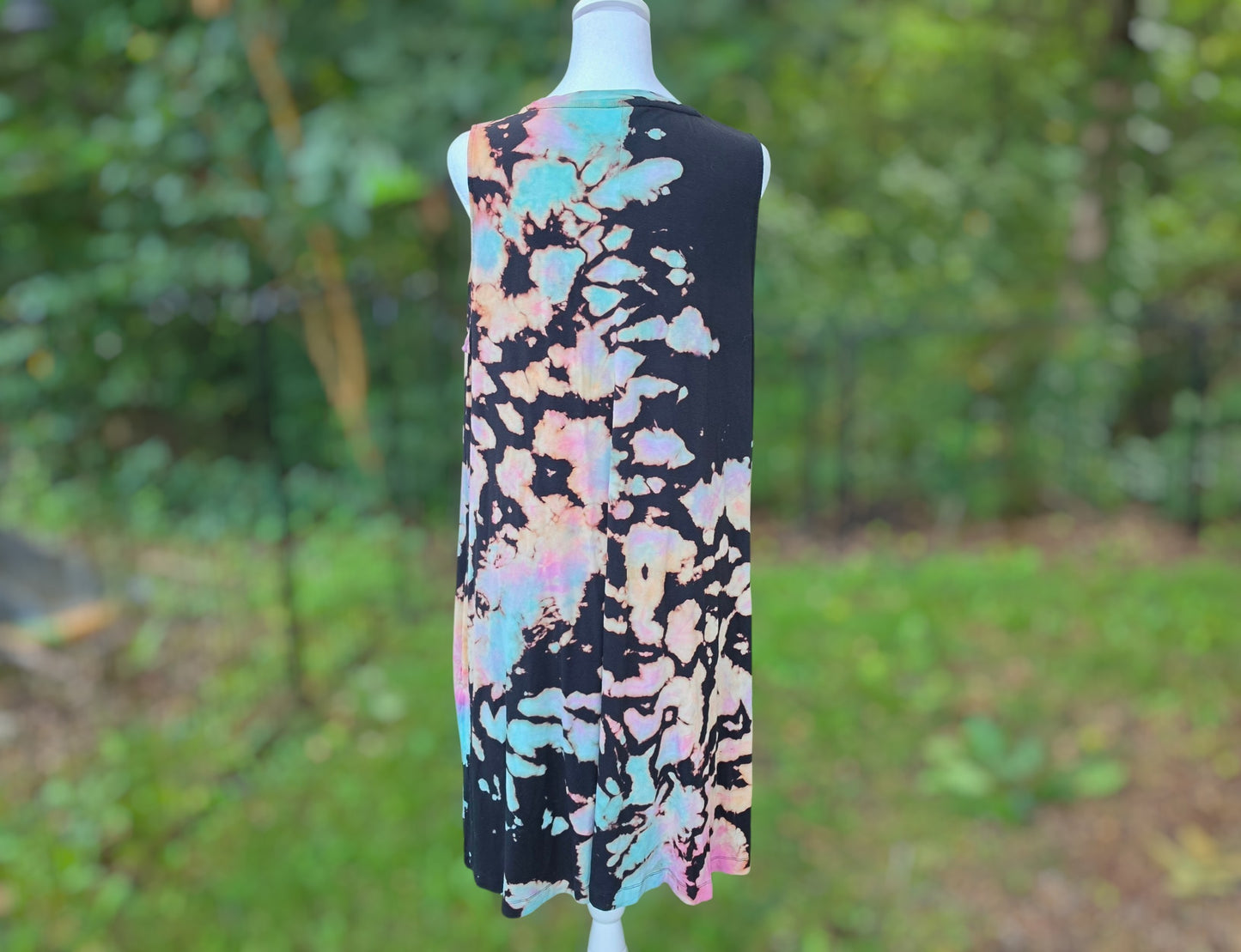 Cosmic Cotton Candy Bleach-Dye Tank Dress