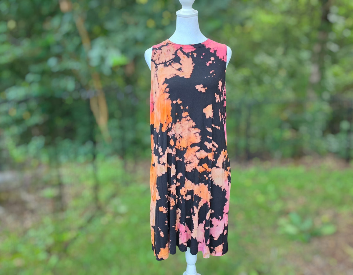 Pumpkin Spice Acid-Wash Tank Dress