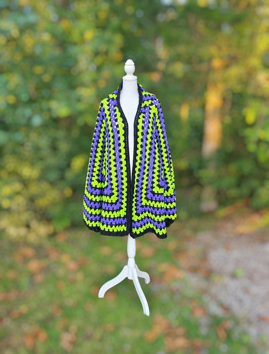 Alien Spooky Glow Crochet Cardigan